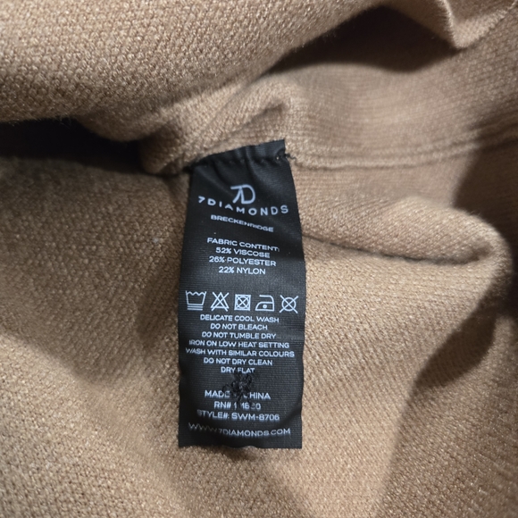 7Diamonds Sweater Cardigan Button Up Beige Stretch Soft Breath Button L NWT - Picture 11 of 16